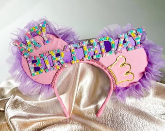 Mickey Ears, Minnie Ears, Mouse ears with flexible headband, No headache Disney Ears, birthday mouse ears, birthday Disney ears