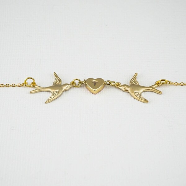 Baby Shower Necklace, Bird Necklace, Simple Necklace, Delicate Necklace, Initial Necklace, Couples necklace, Mothers Necklace