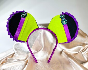 Maleficent Mouse Ears: Comfortable Flexible Headband, Free Earrings