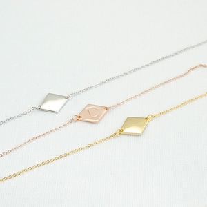 Collier diamant personnalisé : plaqué or, or rose ou argent