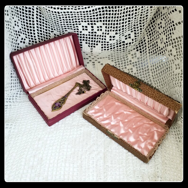 a set of two Handmade altered Victorian style mixed media jewelry boxes
