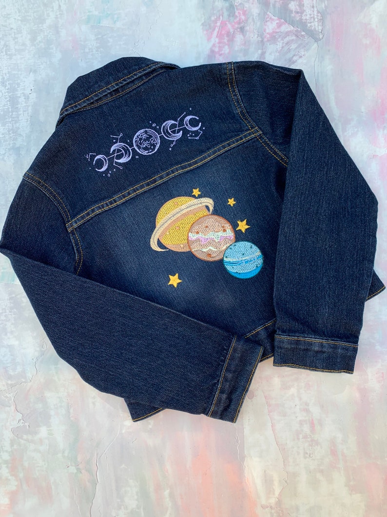girls embroidered jean jacket