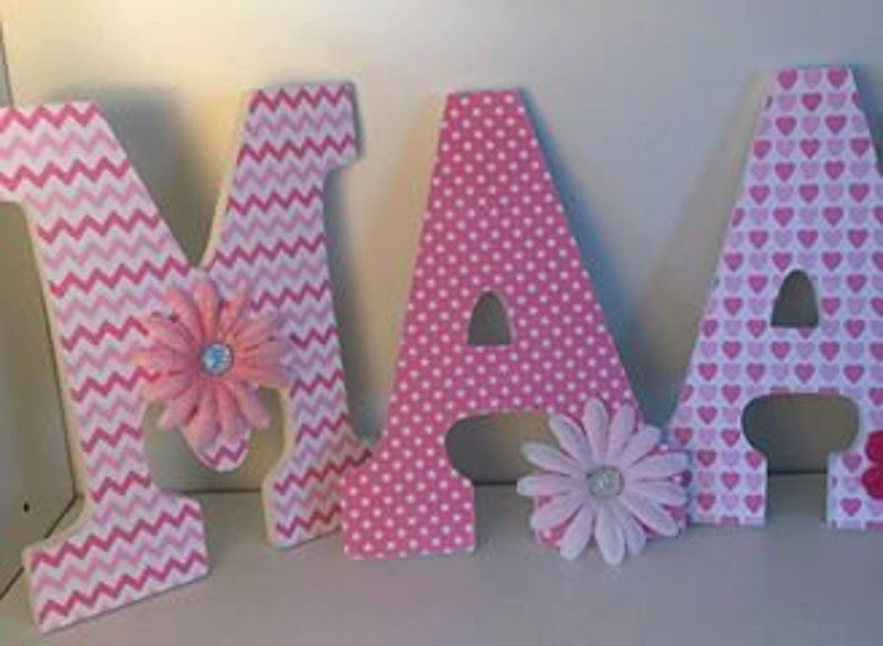 Wall Letters for Baby Girl Nursery Wood Letters With Name Etsy