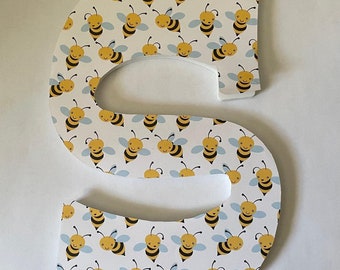 letter S  bee print