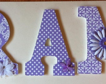 Purple Baby's room letters