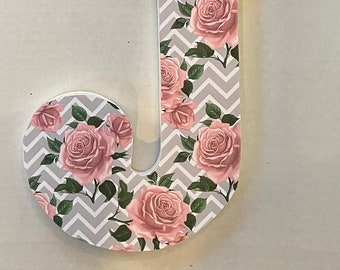 pink roses letter for wall or centerpiece at baby shower