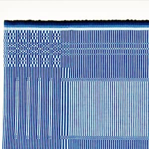 handwoven placemat in rep weave technique M3/3 blue, in black/white also available