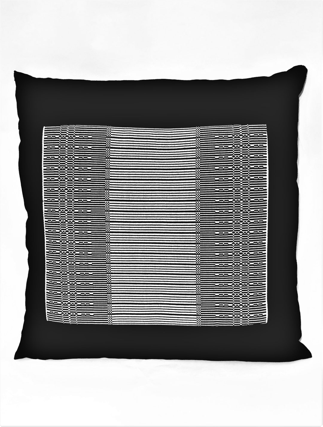 Handwoven Cushion Black and White Etsy UK