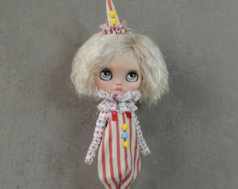 Blythe jumpsuit, Blythe circus, Blythe outfit circus, Blythe clown outfit, Blythe clothing clown.