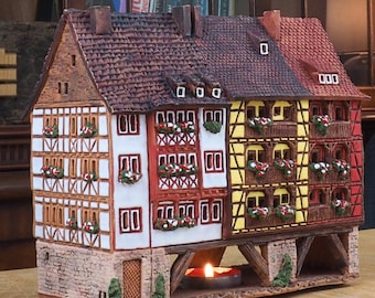 Ceramic Tealight Holder - Miniature replica of Merchant's bridge in Erfurt