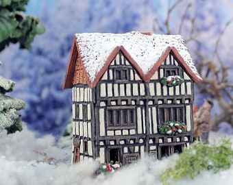 Midene Ceramic  Cone Incense Holder Room Decor Collectible miniature of Nash's Hause in Stradford-upon-Avon Winter Edition R305SN