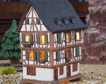 キャンドルハウス　リヒトハウス　ドイツ　陶器　ハンドメイド キャンドルハウス リヒトハウス ドイツ 陶器 ハンドメイド