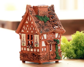 Midene セラミックハウス ティーライト キャンドルホルダー 手作り