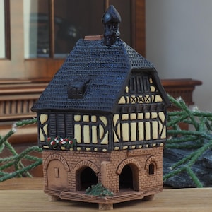 Midene Ceramic Cone Incense Holder incense burner Collectible miniature house of Bäckerbrunnen in Wiesbaden R333 Tiny House mini house