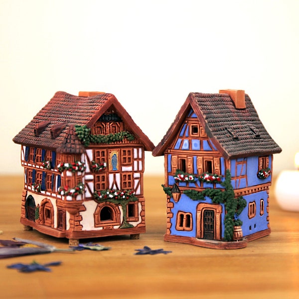 Midene Ceramic Cone Incense Holders Collectible miniatures of the original historic French houses R231+R264 (2 items) miniature house kit