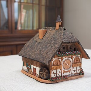 Ceramic Cuckoo Clock House: Black Forest Tea Light Candle Holder image 2