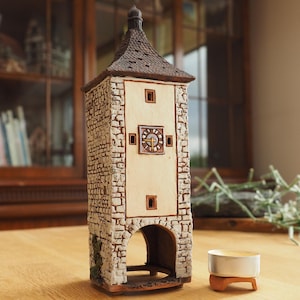 Handcrafted Ceramic Siebers Tower Tealight Holder - Rothenburg Germany