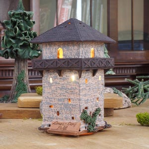 Handmade Ceramic Tealight Holder - Miniature of the Tower in Pohl, Germany