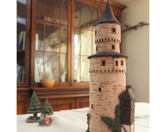 Handmade Ceramic Tealight Holder - Miniature of Witches Tower in Idstein, Germany