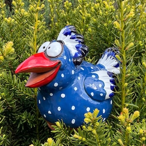 Lawn stake garden decor bird Garden Stake ceramic bird funny bird Frostproof Handmade Hand painted ceramic garden ball Colorful Bird GKW36
