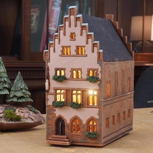 キャンドルハウス　リヒトハウス　ドイツ　陶器　ハンドメイド リアルハウス シュノーア、ブレーメン、ドイツ。陶器の家の