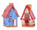 Midene Ceramic Cone Incense Holders Room Decor Handmade  Fantasy clay House Collection R503+R504W/R (Set of 2 items) 