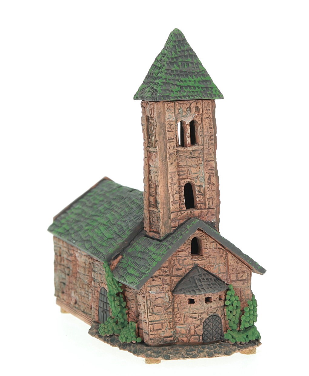 陶器製教会用ティーライトホルダー：コレクター向けミニチュアハウス