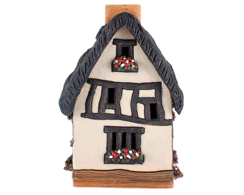 Room Decoration Collectible miniature replica of Old Thatch Tavern Ceramic Tealight Candle Holder B290 \u2122 Midene
