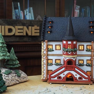 Handcrafted Ceramic Light House Tealight Candle Holder - Collectible Miniature