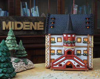 Handcrafted Ceramic Light House Tealight Candle Holder - Collectible Miniature