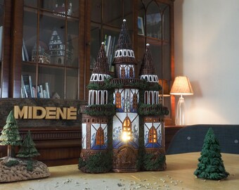 Midene セラミックハウスキャッスルティーライトキャンドルホルダー