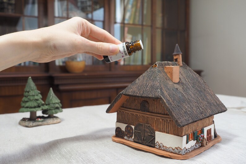 Ceramic Cuckoo Clock House: Black Forest Tea Light Candle Holder image 4