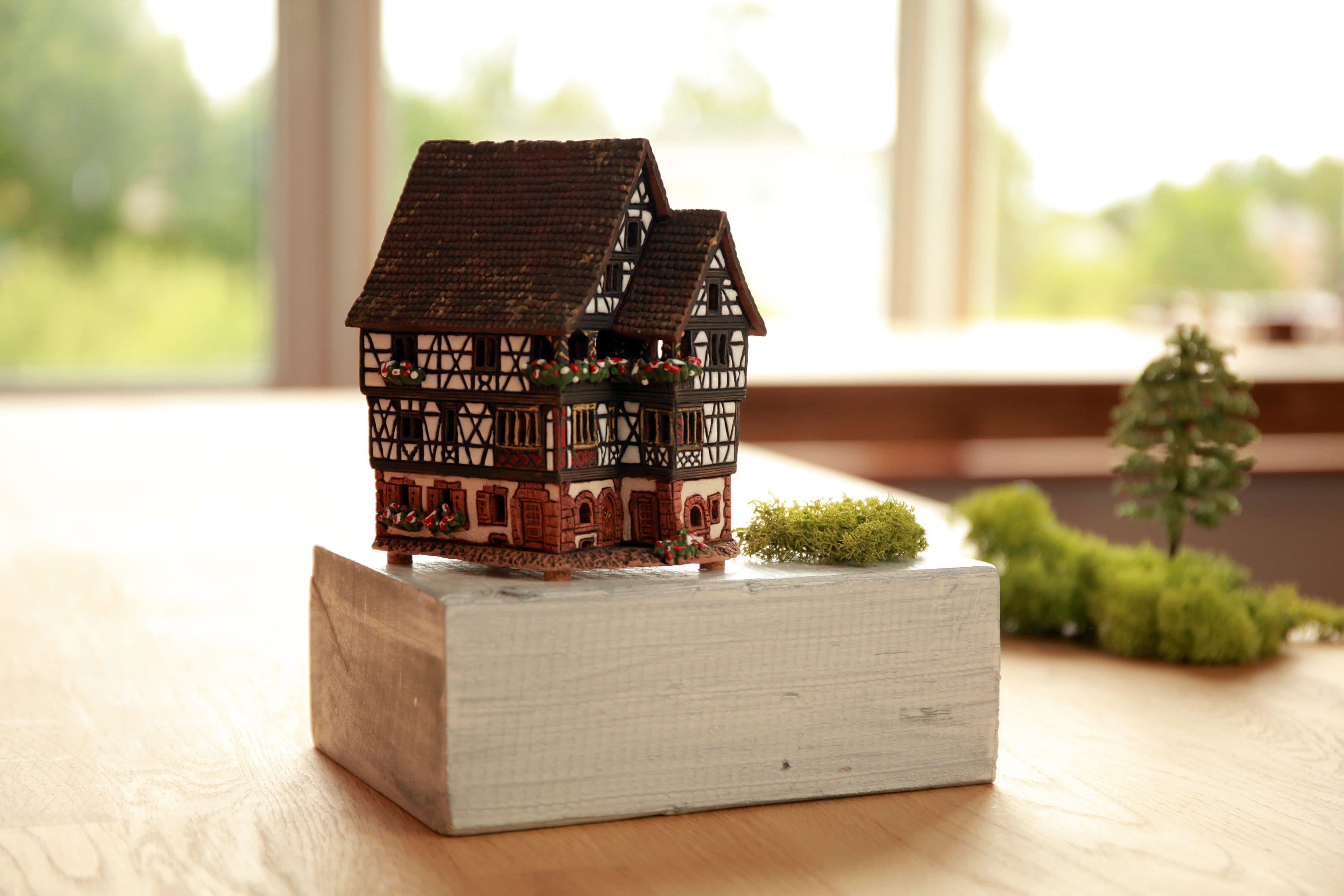 Midene セラミックハウス ティーライト キャンドルホルダー ホーム