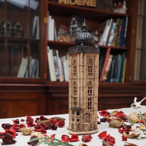 Midene Ceramic Art Tealight Candle Holder Room Decoration Handcrafted Collectible Miniature Light House Gros Horloge House in Rouen, France