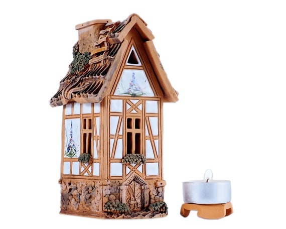 手作りの陶器製ティーライトホルダー - ファンタジーコレクションの