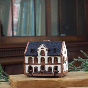 Porte-encens porte-encens en céramique Midene fait main Maison miniature de collection de l'hôtel de ville d'origine de Wiesbaden R380