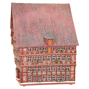 Midene Ceramic house Tea light Candle Holder Home decor miniature house replica of the house of Knochenhaueramt Hildesheim F218 Tiny House