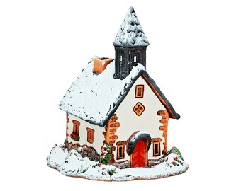 Midene Ceramic Cone Incense Holder Home decor Collectible miniature of the original Chapel in Tyrol Winter edition R290SN-EX Midene