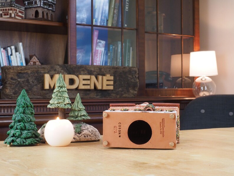 Ceramic house miniature house replica of Old Town Hall in Tübingen Tea light Candle Holder Collectible Handmade Collectible clay house  C283