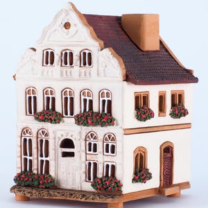 Handcrafted Ceramic Tealight Holder - Collectible Miniature of Historic Buddenbrook House in Lübeck, Germany image 9