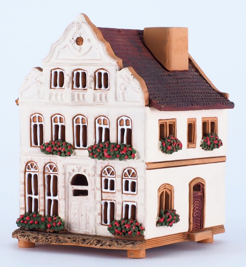 Handcrafted Ceramic Tealight Holder - Collectible Miniature of Historic Buddenbrook House in Lübeck, Germany image 9