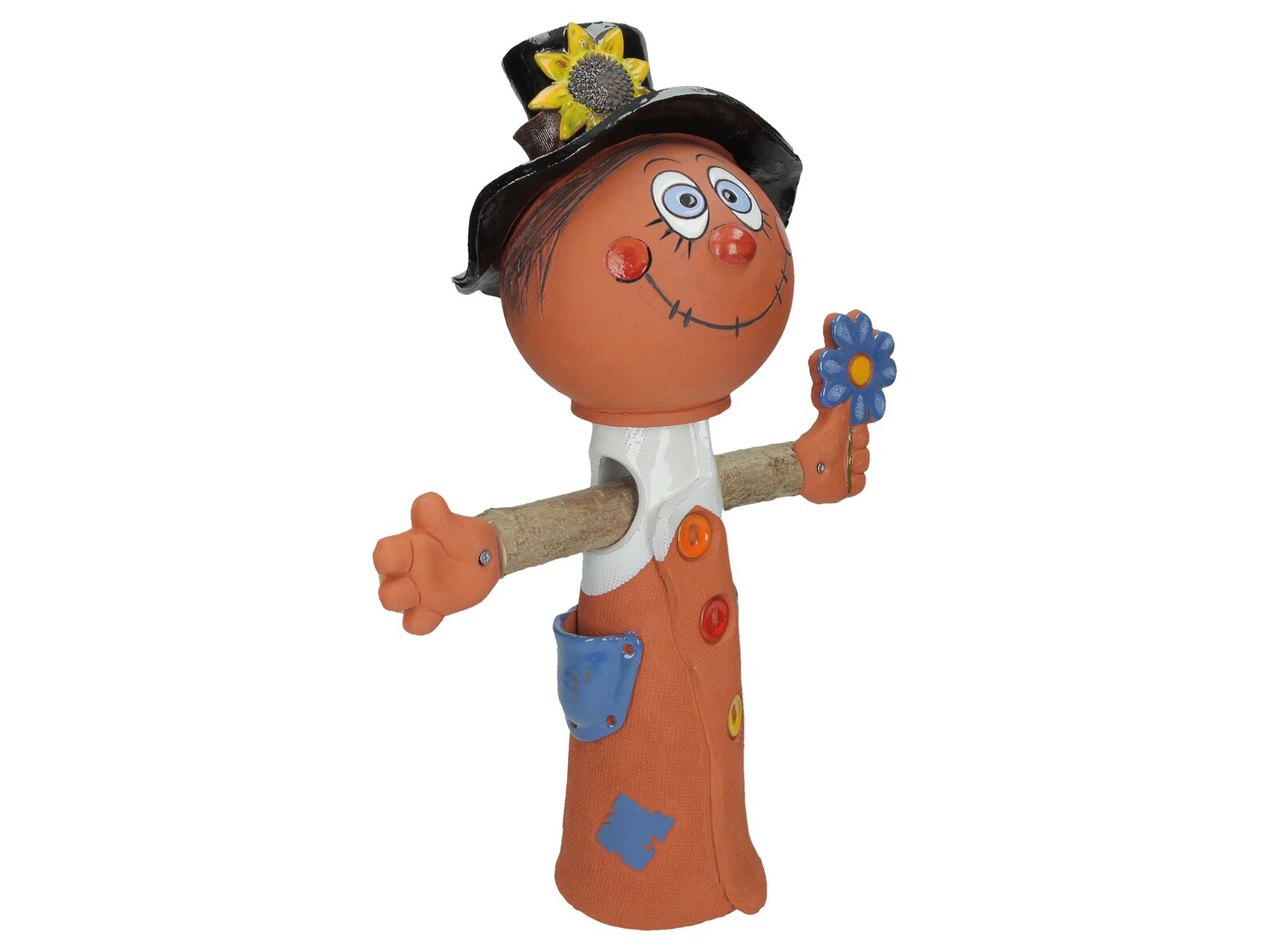 Scarecrow Garden Stake Garden Scarecrow Ceramic Scarecrow Etsy