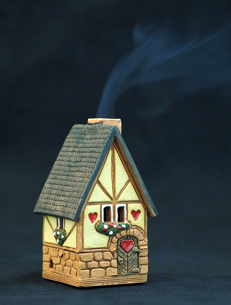 Ceramic incense burners miniature houses from fantasy Etsy