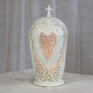 Handmade Ceramic candle holder for Columbariums and Graves - Memorial Decoration - Cemetery Lantern