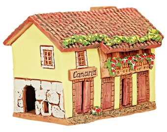 Midene ceramic house incense cone Holder incense burner Collectible Handmade miniature house replica tiny house Gran Canaria R364 mini house