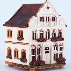 Handcrafted Ceramic Tealight Holder - Collectible Miniature of Historic Buddenbrook House in Lübeck, Germany image 8