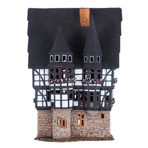 Ceramic house Tea light Candle Holder Home decor Handmade miniature house replica of the original Town Hall in Alsfeld F16 Tiny House Midene image 3