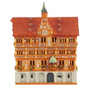 Ceramic house miniature house replica of Old Town Hall in Tübingen Tea light Candle Holder Collectible Handmade Collectible clay house  C283