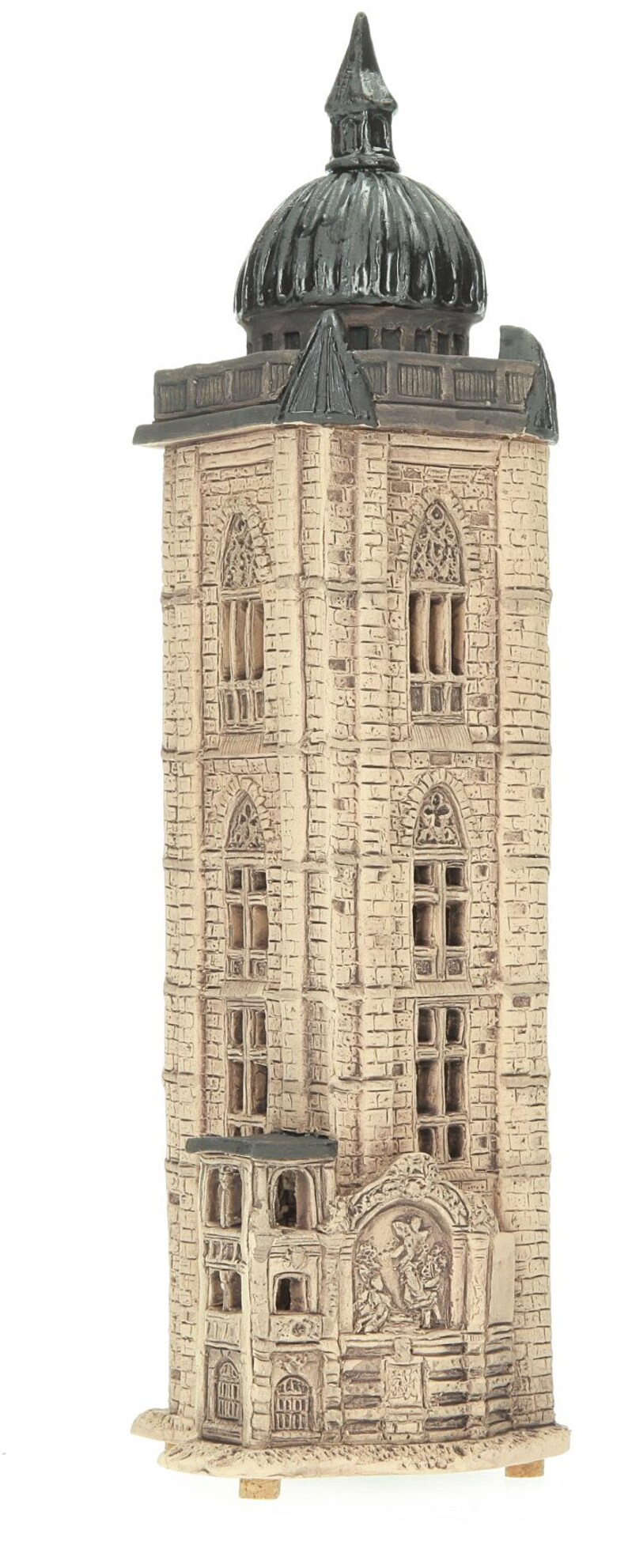 Midene Ceramic Art Tealight Candle Holder Room Decoration Handcrafted Collectible Miniature Light House Gros Horloge House in Rouen, France