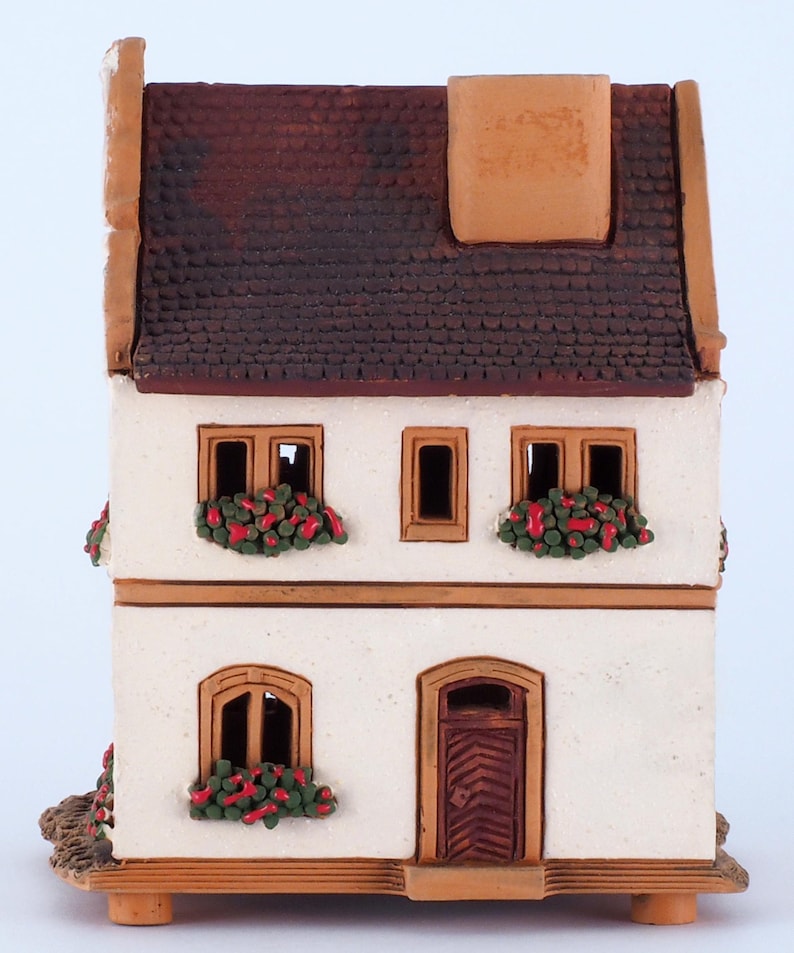 Handcrafted Ceramic Tealight Holder - Collectible Miniature of Historic Buddenbrook House in Lübeck, Germany image 5